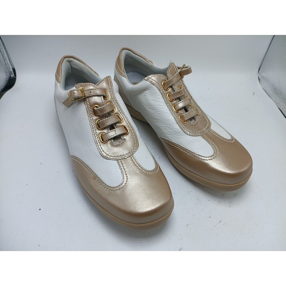 Tehama Gold White Golf Shoes Womens 7M EU 37.5 NEW Handmade Brazil